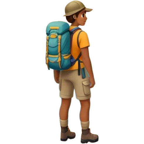 Person looking at a mountain from afar emoji