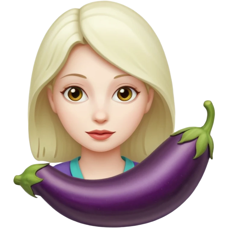 Naked butt woman with eggplant inside emoji