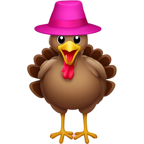 Turkey clip art with pink hat  emoji
