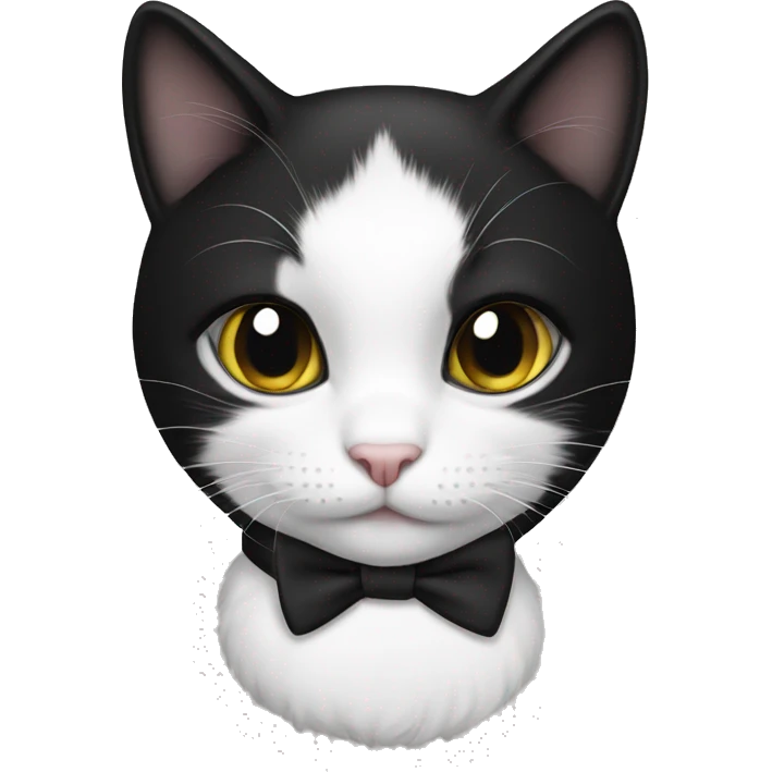 black and white tuxedo girl cat emoji