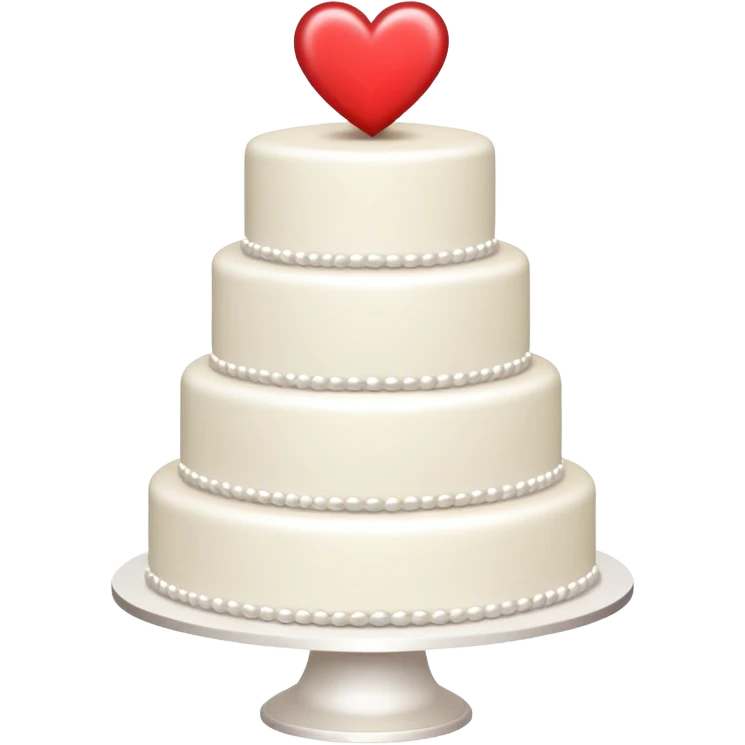 white wedding cake with two tiers and hearts and sparkle effect emoji
