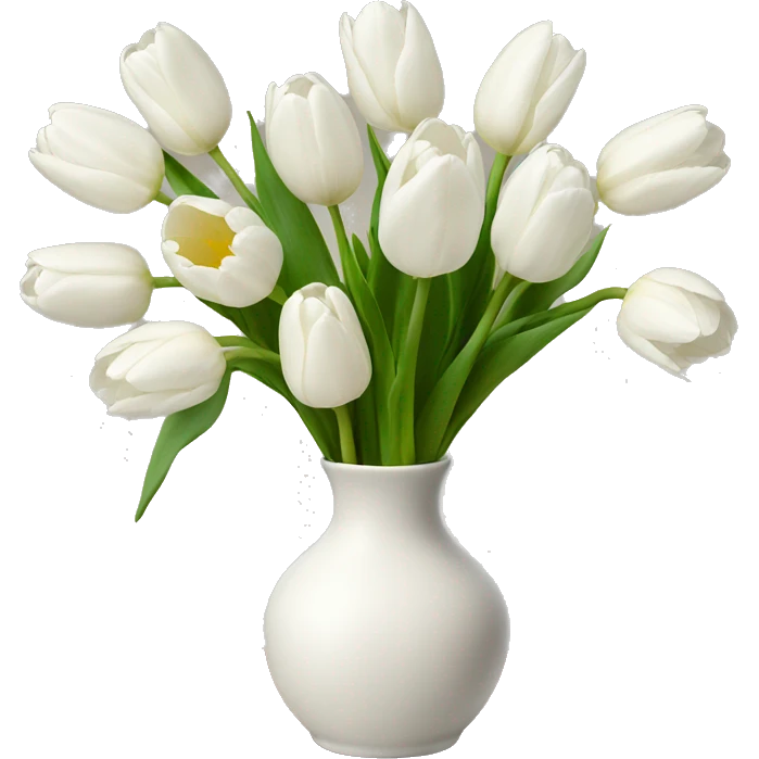 White tulips in a pretty vase emoji
