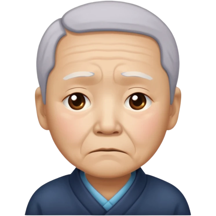 old chinese showing Sadness - feeling of sorrow or unhappiness emoji