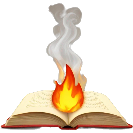 Book and fire emoji