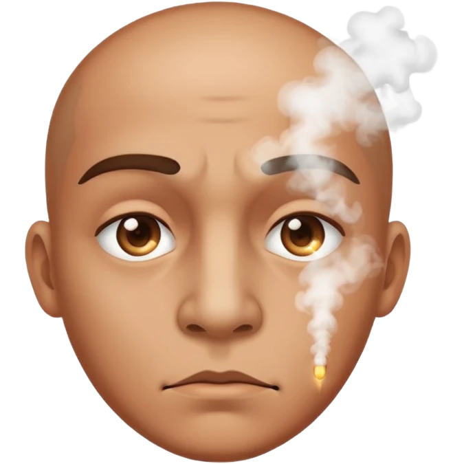 face with steam coming from nose and intense glare emoji
