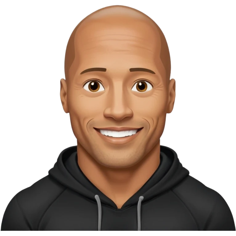 dwayne johnson with black hoodie emoji