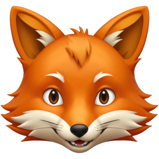 A black panther but it is a orange colored fox emoji