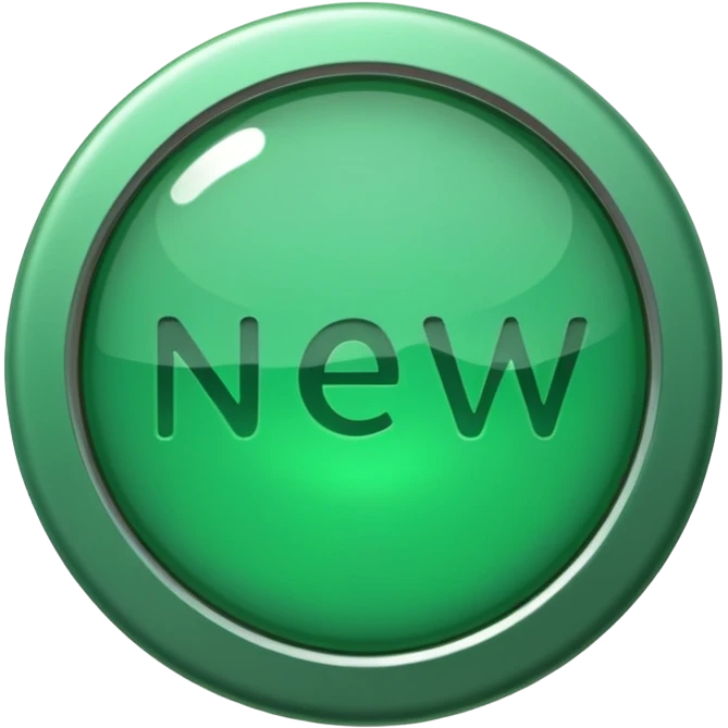 emoji of a green badge with the work 'new' inside emoji
