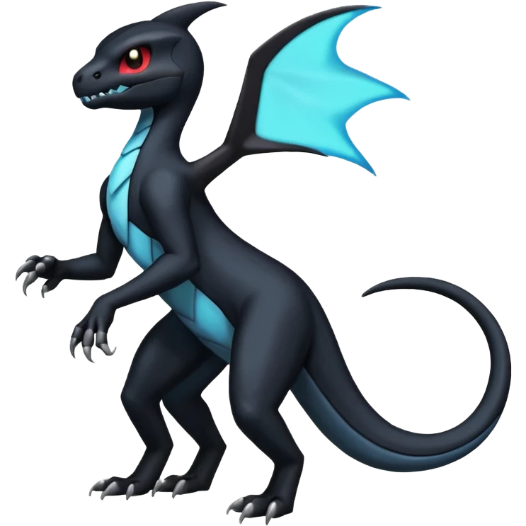 Shiny Duskull-Salandit-Umbreon-Charmeleon-Fakémon-hybrid-creature (full body)  emoji