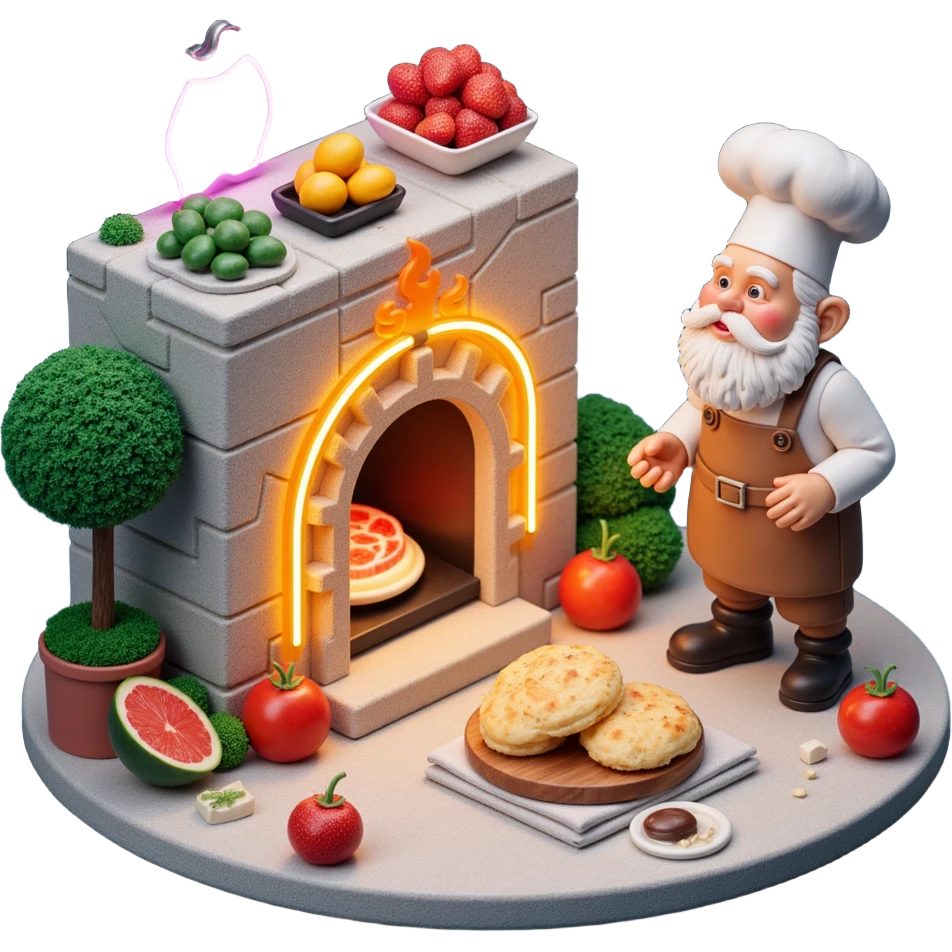 A transcendent baker manipulating timelines and alternate realities to bake. Ingredients phase in from other dimensions, and the oven warps space itself. UI is fragmented, shifting, and surreal—portals, time loops, and morphing recipe glyphs. emoji
