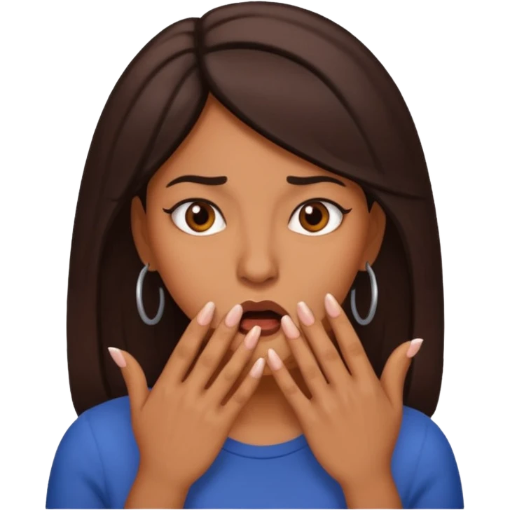 Nervous Latina woman biting fingernails  emoji