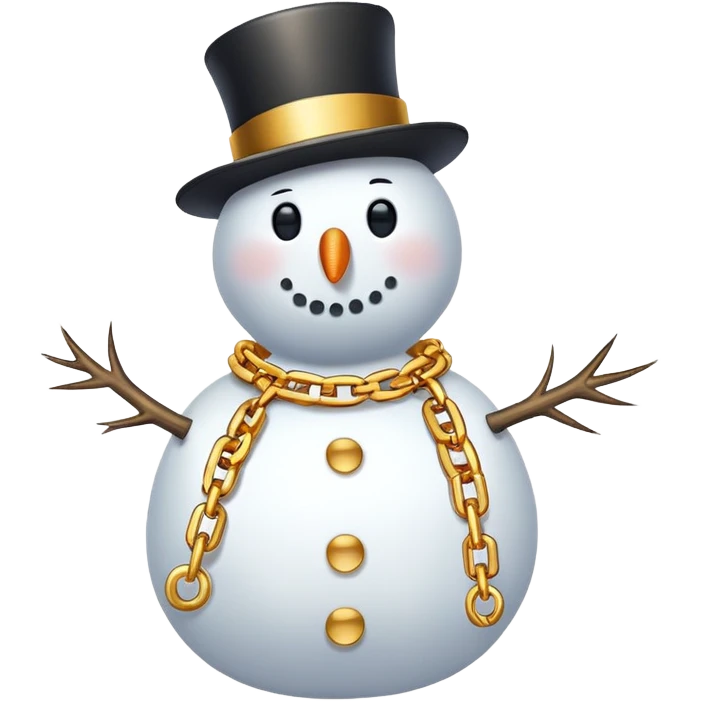 Drug dealer snow man wearing gold chains  emoji