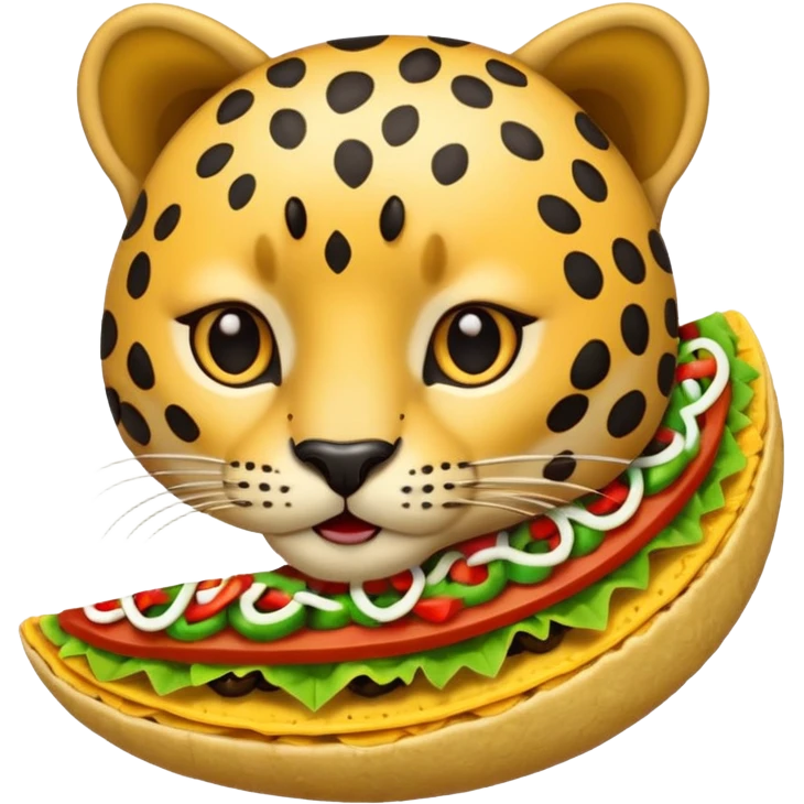 taco eating leopard emoji