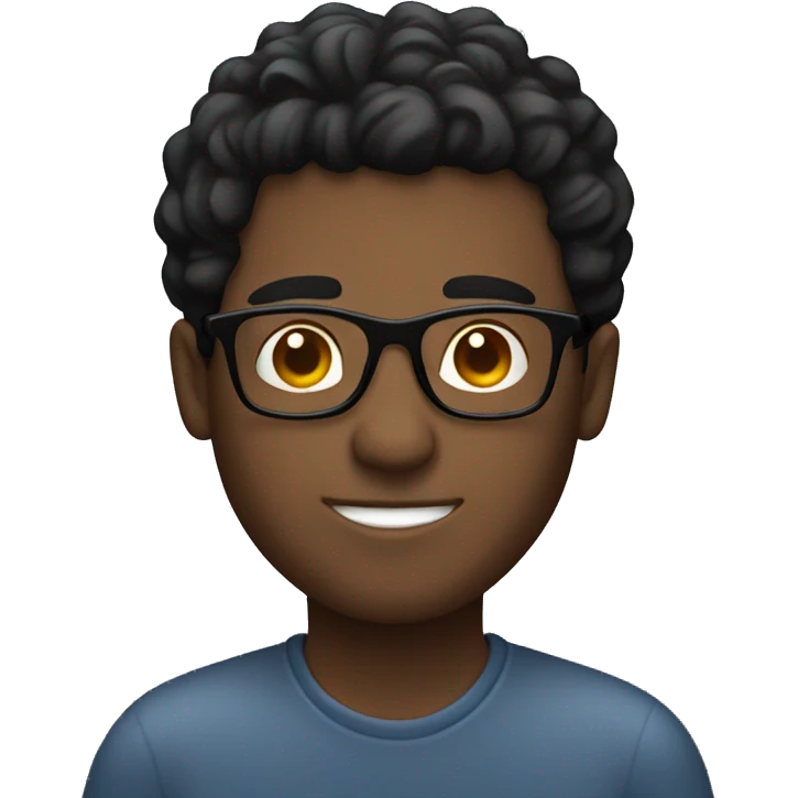 black hair guy with glasses behind a laptop emoji
