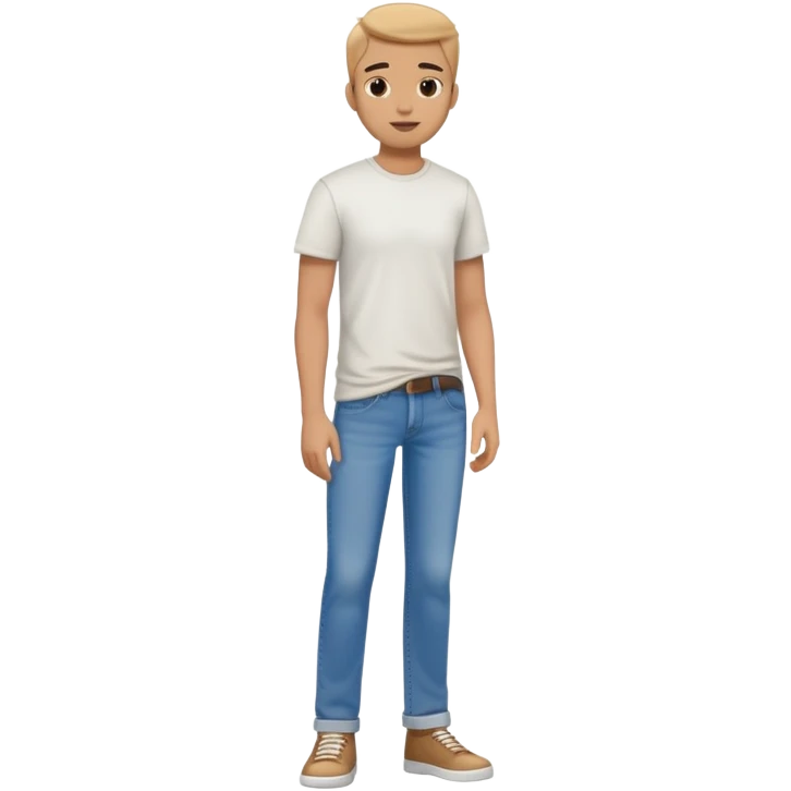 Full body person dressed in casual style, jeans and t-shirt emoji