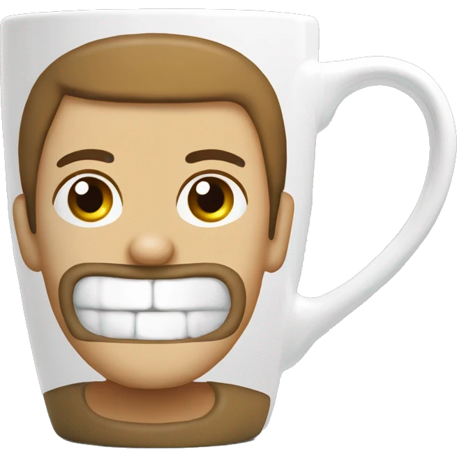 latte mug with the inscription “VIKS” emoji