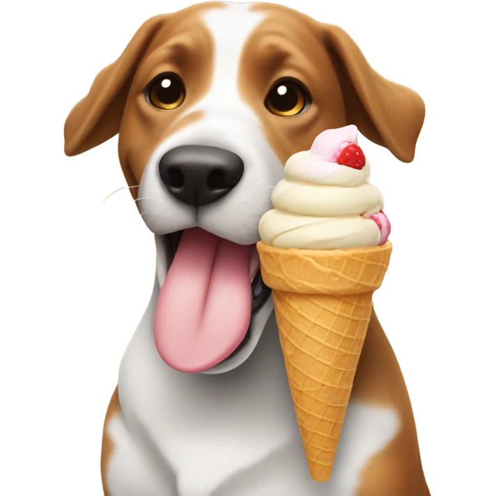 Dog eating ice cream emoji