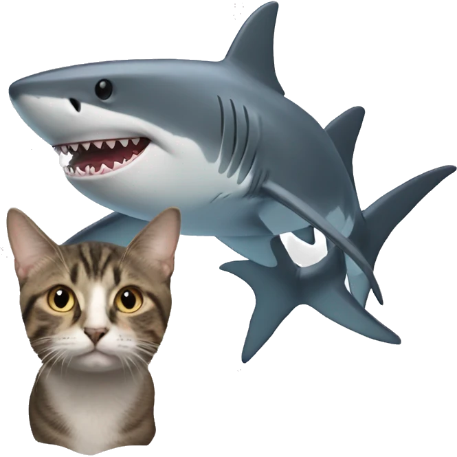 Shark with a cat emoji