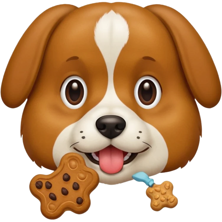 dog eating dog treat emoji