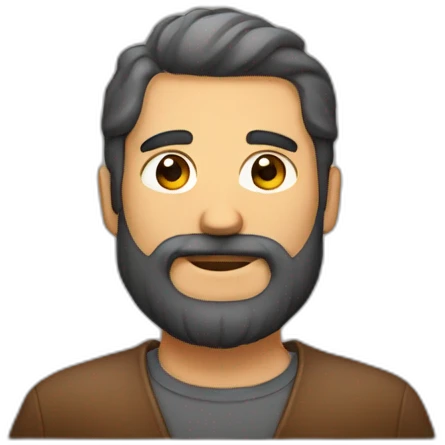Tipo calvo con barba larga emoji