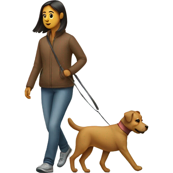 Dog walking a person  emoji