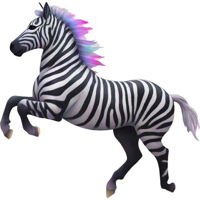 Zebra sparkling nebula unicorn Pegasus running collage roses emoji