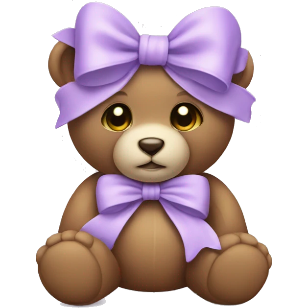 Teddy with lilac bow emoji