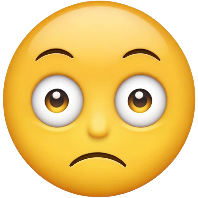 Generate an image of a yellow circle emoji with eyes looking to the side, showing a skeptical or unimpressed expression emoji