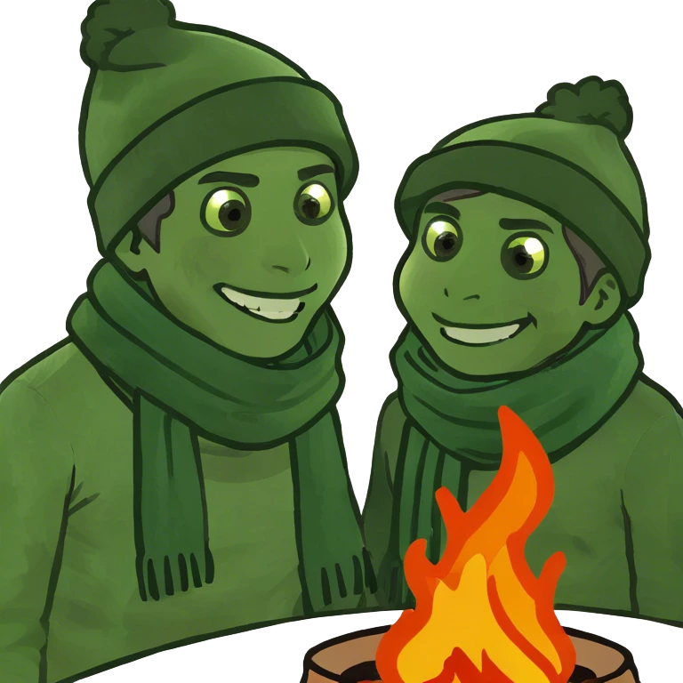 boys having fun by fire emoji
