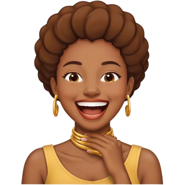 black women holding her neck laughing emoji