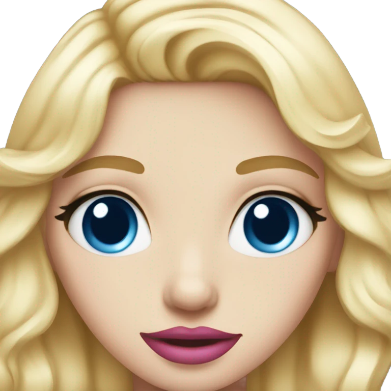 blonde girl with blue eyes pink lips emoji