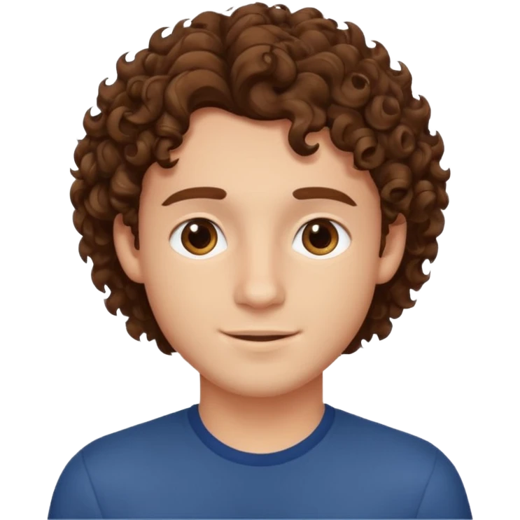 Young man with curly hair  emoji