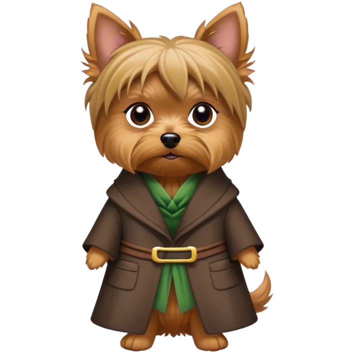 Yorkshire terrier with Minerva McGonagall's clothes emoji