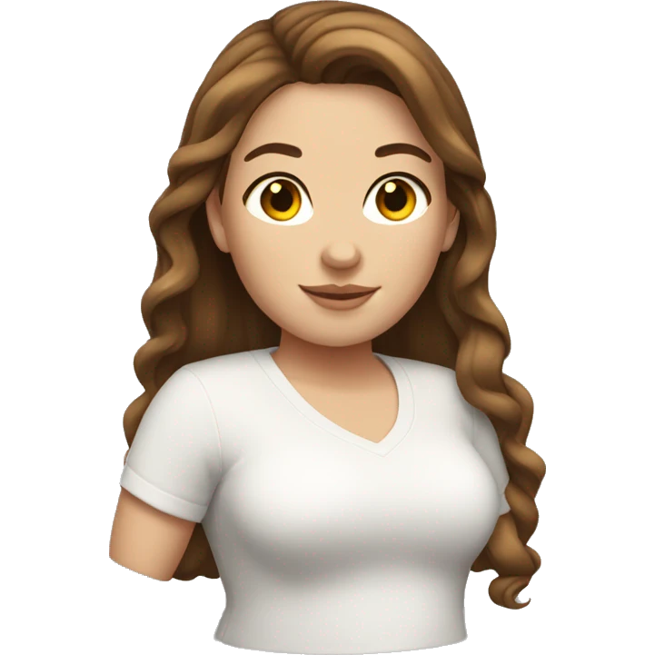 Curvy white girl with brunette hair emoji