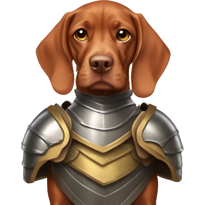 Vizsla wearing armor  emoji