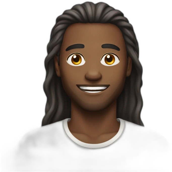 Black man happy long hair faded lightly on the sides emoji