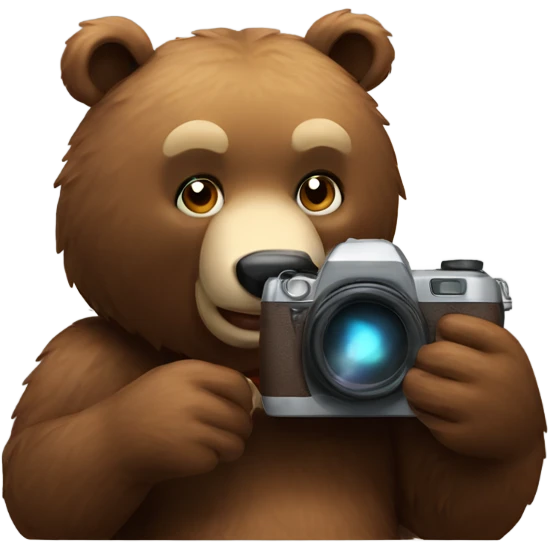 Bear taking flash photo  emoji