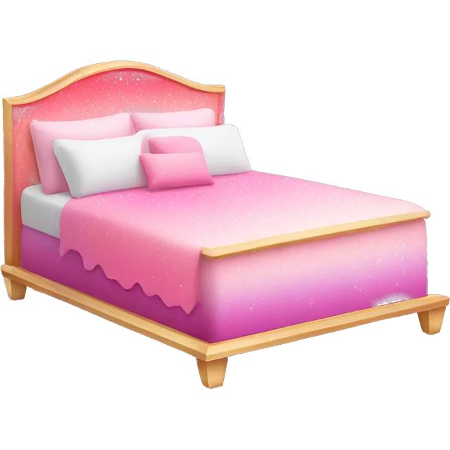 Pink ombre bed with glitter royalty   emoji