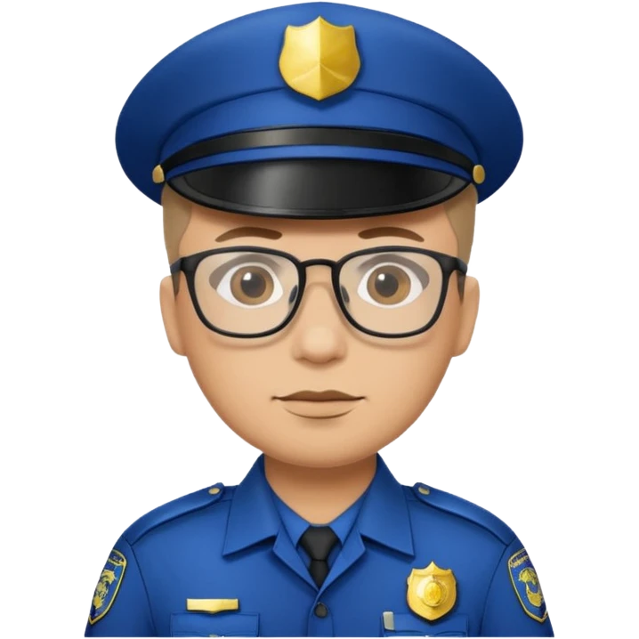 police officer man with glasses, wearing uniform emoji