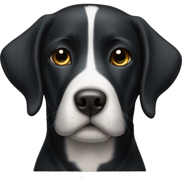 Black Labrador retriever with white patch on the chest emoji