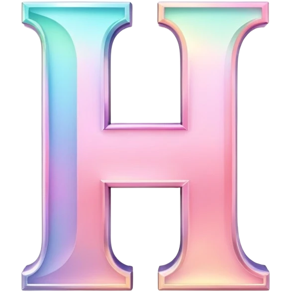 Iridescent pastel pink elegant Font setting icon with letter H emoji