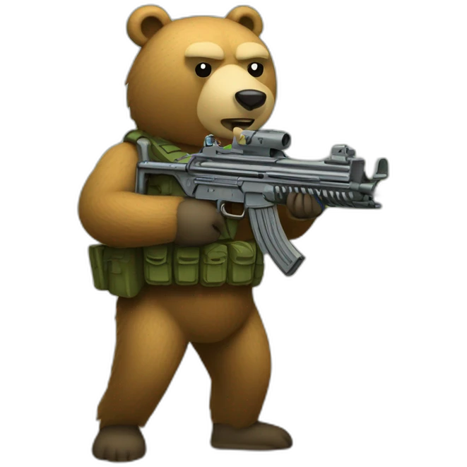 Bear with a MG42 machine gun emoji