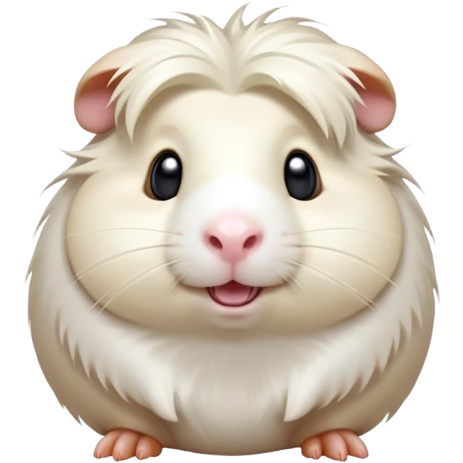 Cinematic Comical White Guinea Pig Portrait Emoji, Head tilted dramatically with an exaggeratedly amused expression, featuring a glossy, pristine white fur with an adorably scrunched face, wide, expressive dark eyes filled with playful disbelief, Simplified yet hilariously expressive features, highly detailed, glowing with a slightly sassy glow, high shine, dramatic yet playful, stylized with an air of cheeky mischief, bright and endearing, soft glowing outline, capturing the essence of a spirited and over-the-top guinea pig, so meme-worthy it feels like it could side-eye its way into internet fame instantly! emoji