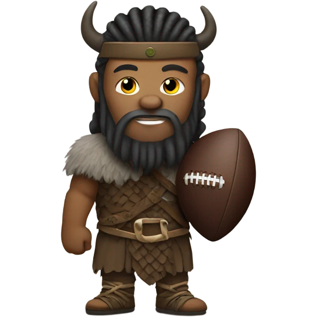 Viking with a football and dreadlocks emoji