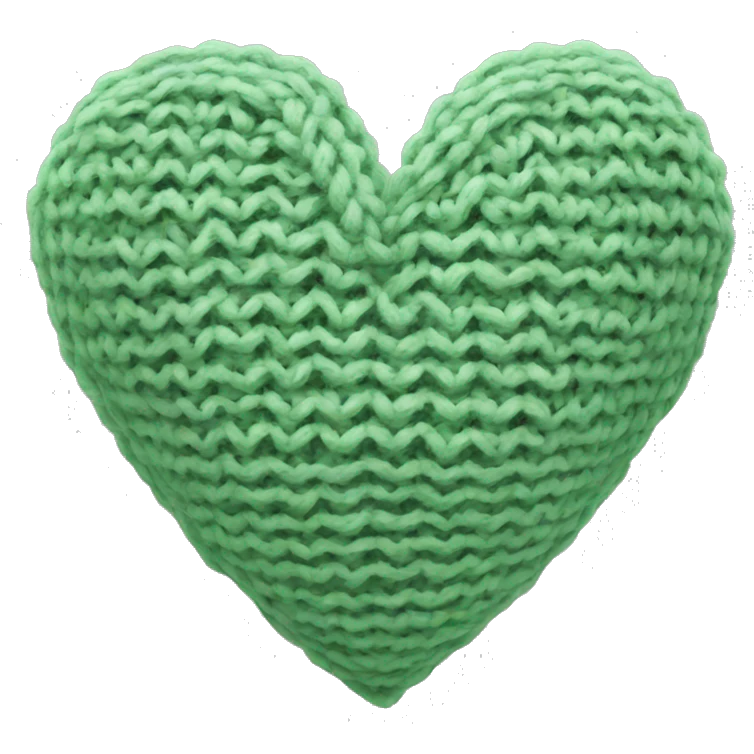 Sage green knitted heart emoji emoji