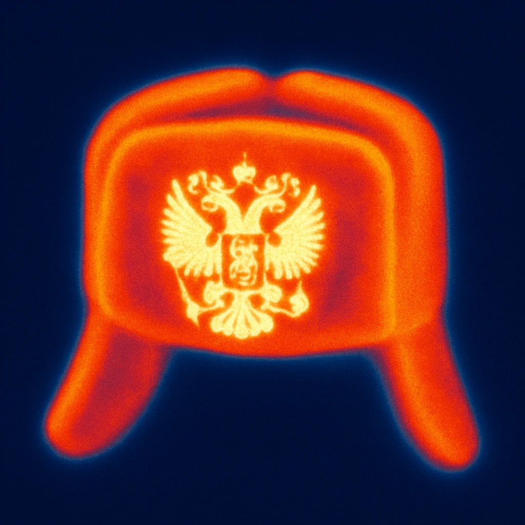 Russian hat ushank with the coat of arms of Russia emoji