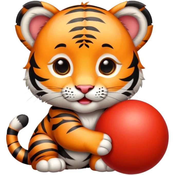 Tiger cub playing with ball emoji
