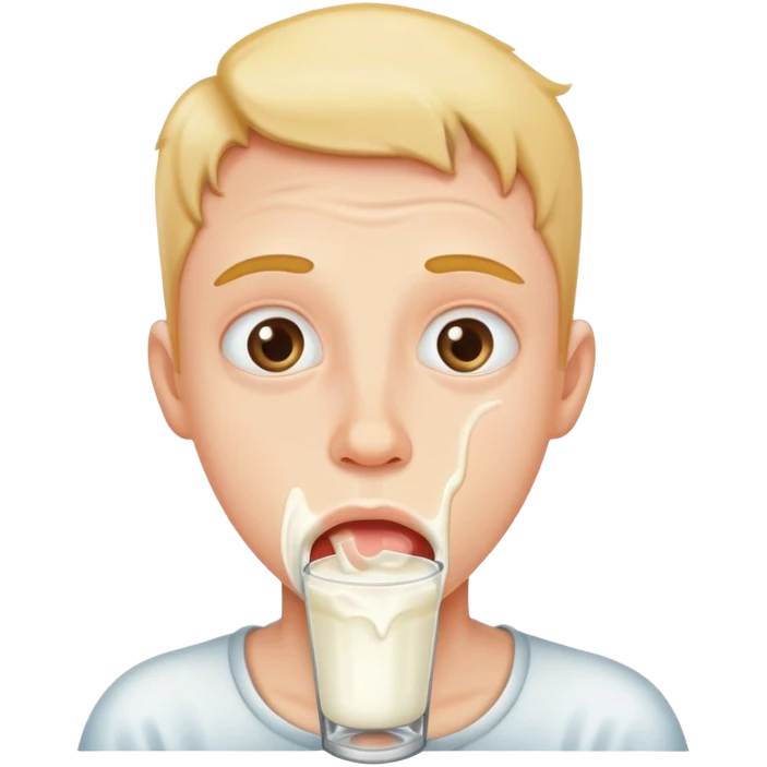Milk in mouth whimpering emoji