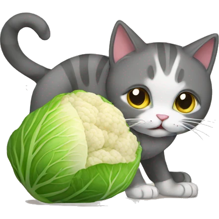cat eating cabbage emoji