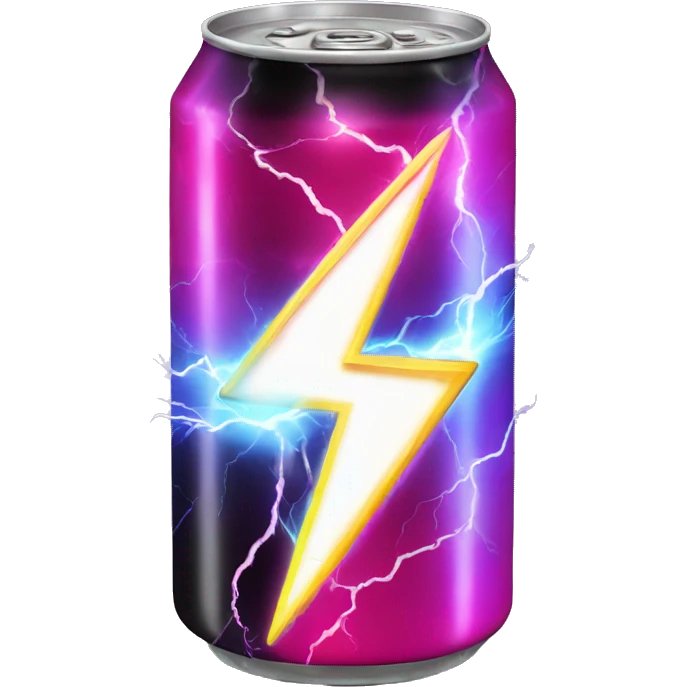Create an emoji of a glowing energy drink can with a lightning bolt, use colors: red, black, white emoji
